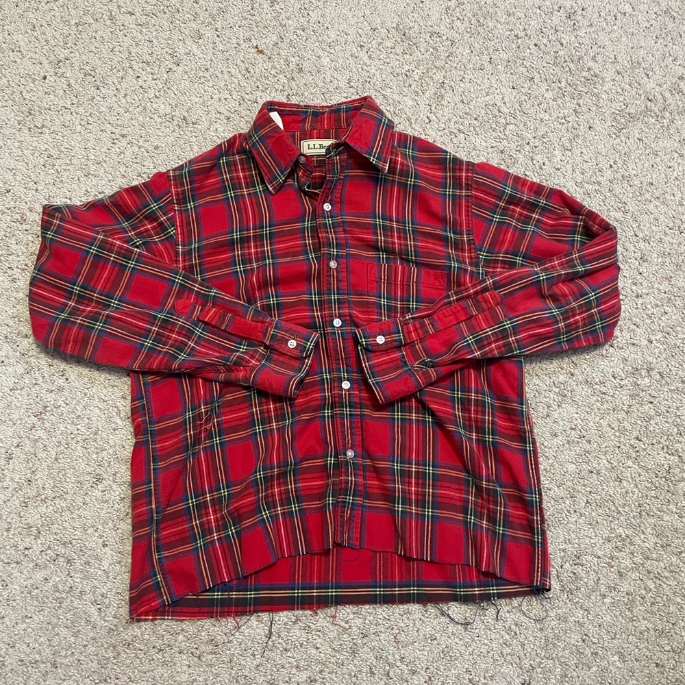 Vintage L.L. Bean Cropped Flannel Shirt